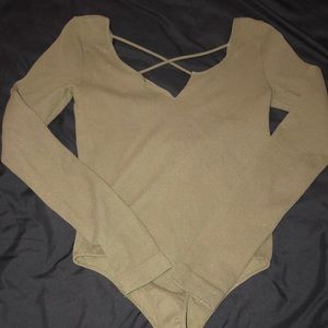 Olive long sleeve bodysuit